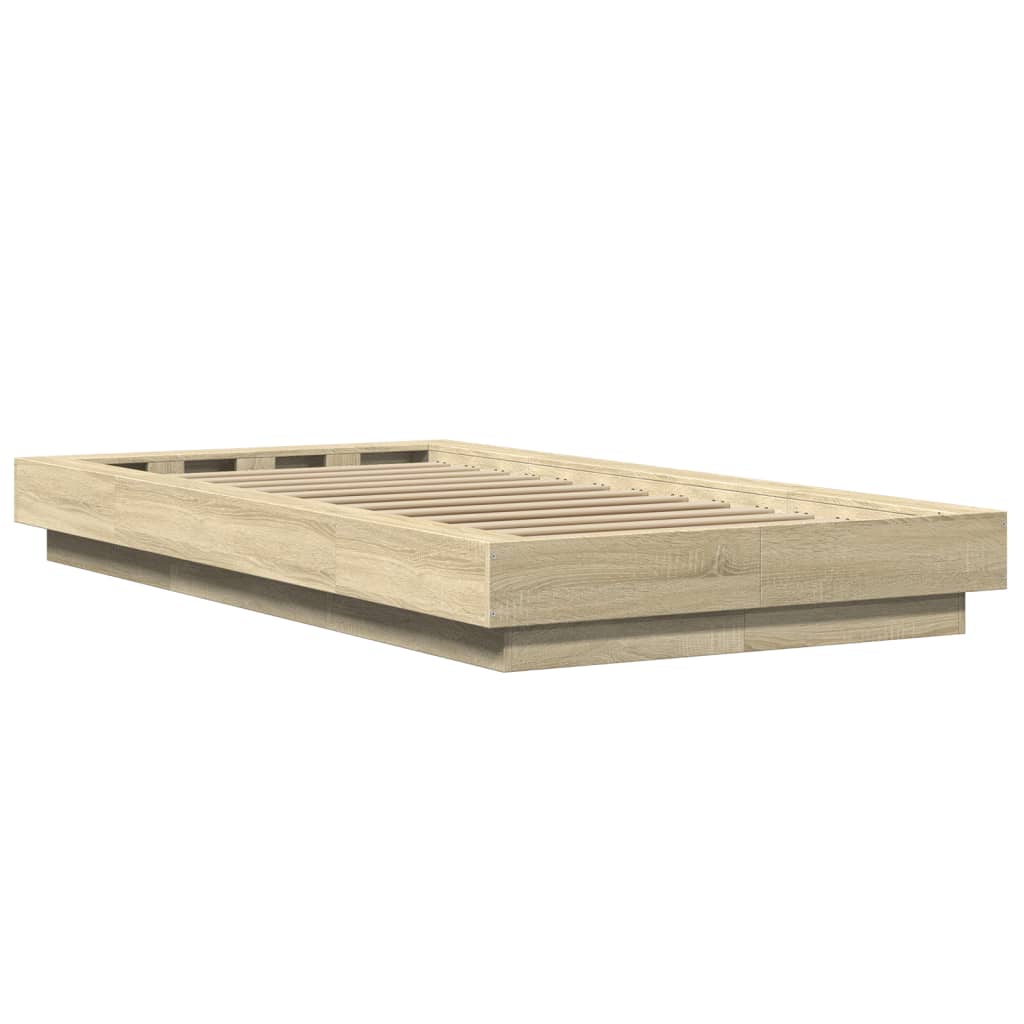 Bedframe bewerkt hout sonoma eikenkleurig 75x190 cm