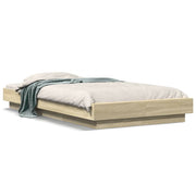 Bedframe 75x190 cm bewerkt hout sonoma eiken