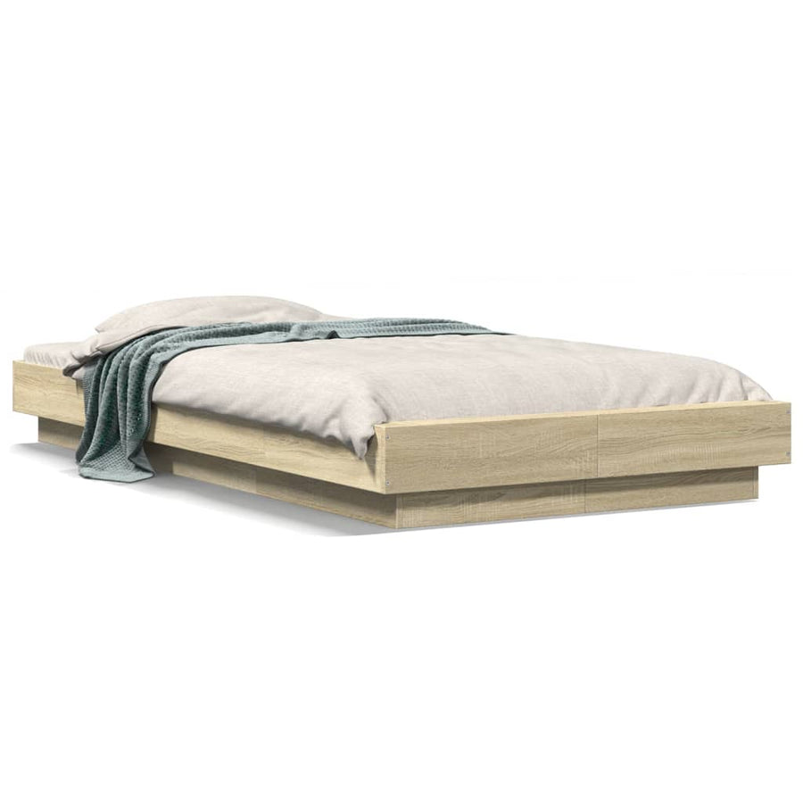 Bedframe bewerkt hout sonoma eikenkleurig 75x190 cm