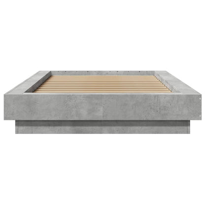 Bedframe bewerkt hout betongrijs 75x190 cm