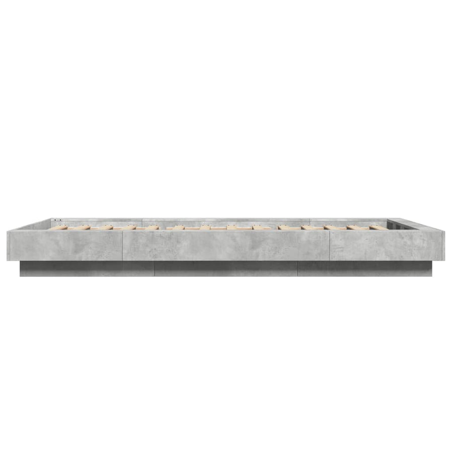Bedframe bewerkt hout betongrijs 75x190 cm