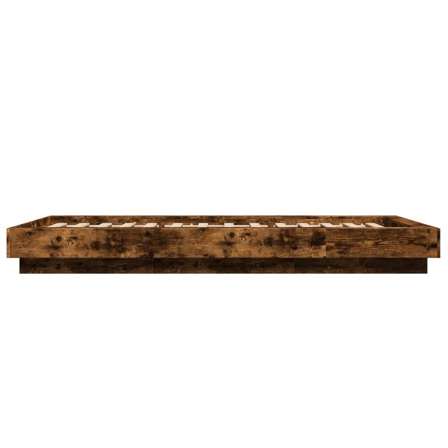 Bedframe bewerkt hout gerookt eikenkleurig 75x190 cm