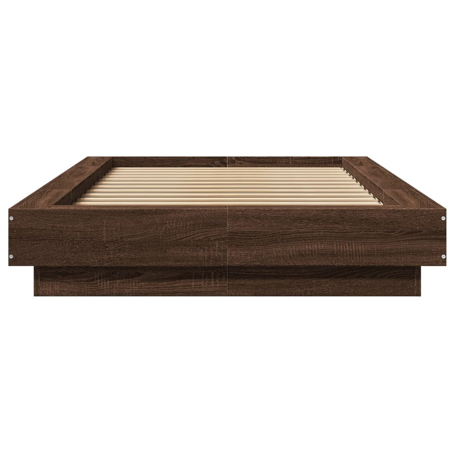 Bedframe bewerkt hout bruin eikenkleur 75x190 cm