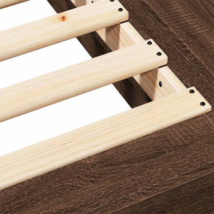 Bedframe bewerkt hout bruin eikenkleur 75x190 cm