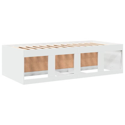 Slaapbank met lades zonder matras 100x200 cm wit
