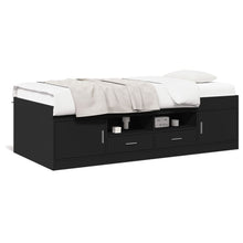 Slaapbank Met Lades Zonder Matras 100 x 200 cm Zwart