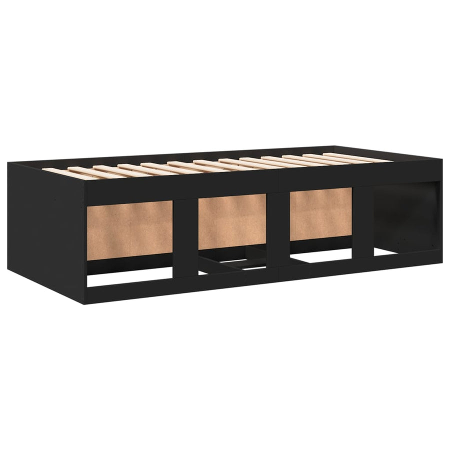 Slaapbank Met Lades Zonder Matras 100 x 200 cm Zwart