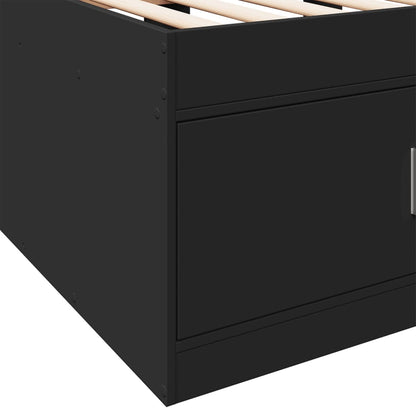Slaapbank Met Lades Zonder Matras 100 x 200 cm Zwart