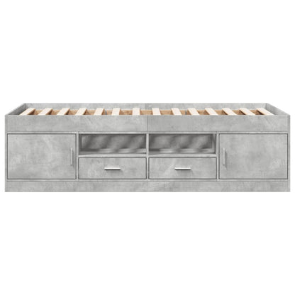 Slaapbank Met Lades Zonder Matras 100 x 200 cm Betongrijs