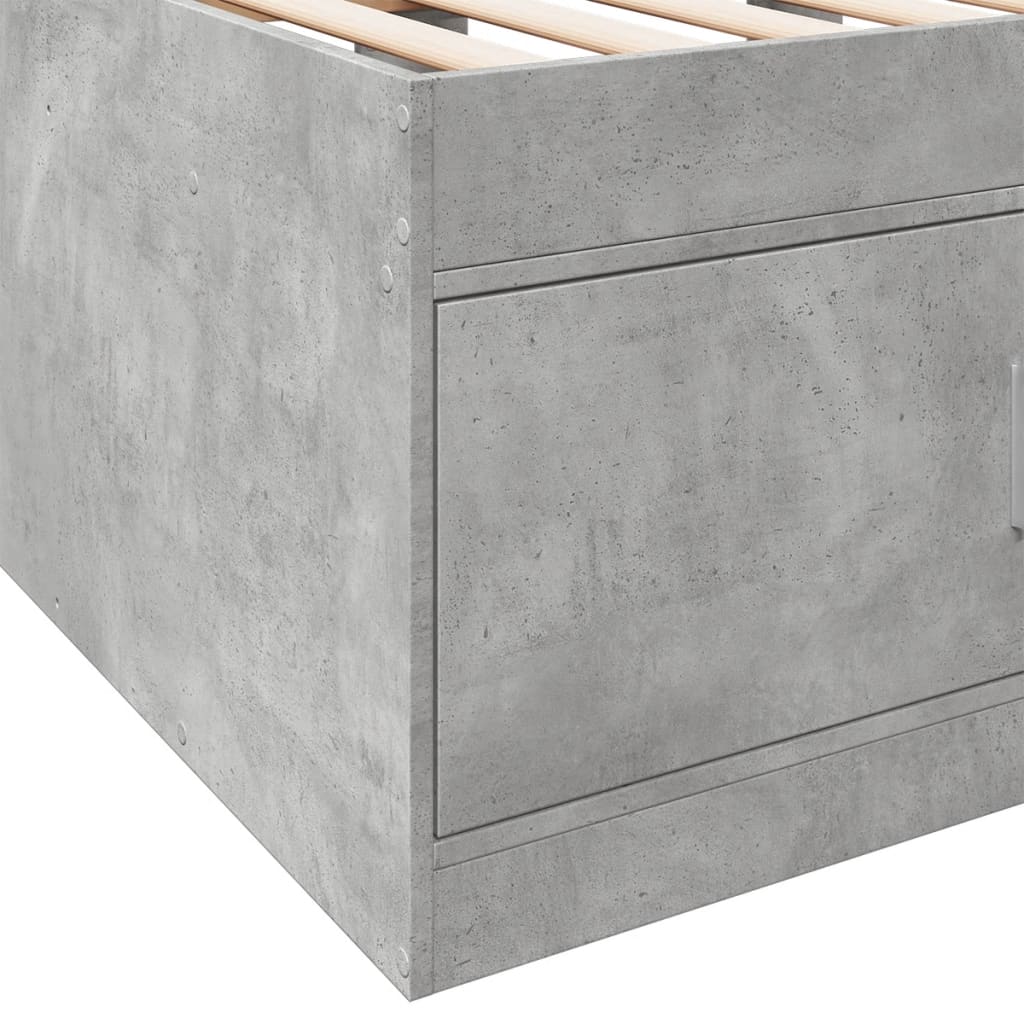 Slaapbank Met Lades Zonder Matras 100 x 200 cm Betongrijs