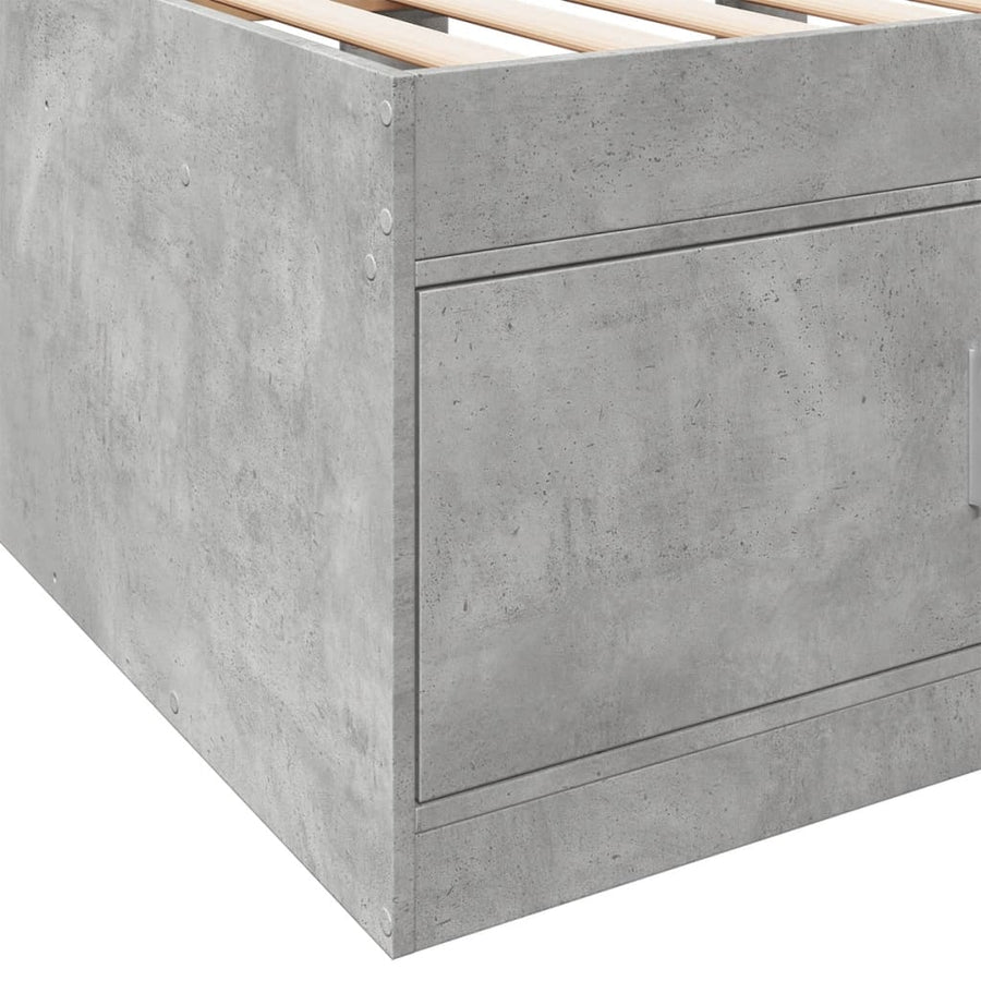 Slaapbank Met Lades Zonder Matras 100 x 200 cm Betongrijs
