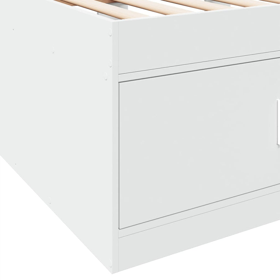 Slaapbank met lades zonder matras 90x200 cm wit