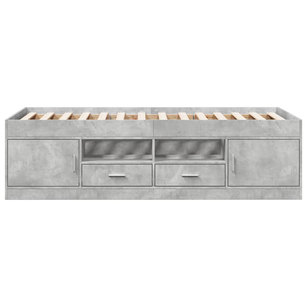 Slaapbank Met Lades Zonder Matras 90 x 200 cm Betongrijs