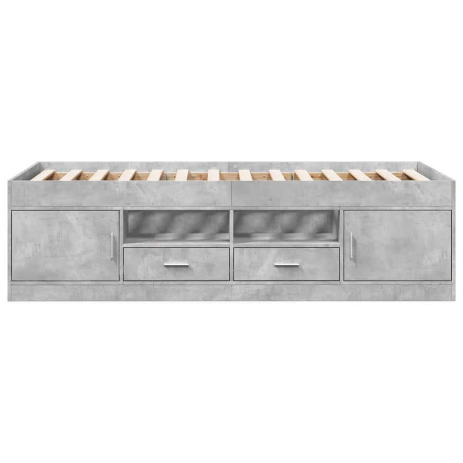 Slaapbank Met Lades Zonder Matras 90 x 200 cm Betongrijs