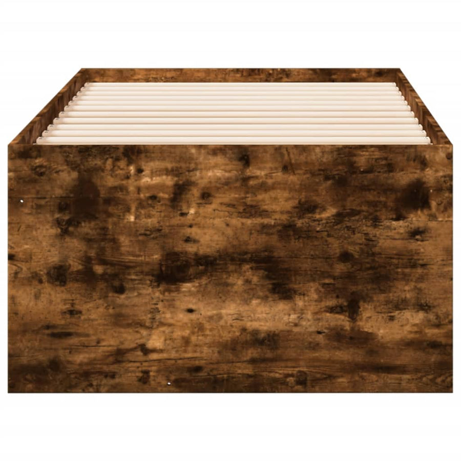 Slaapbank met lades 90x200 cm bewerkt hout gerookt eikenkleurig