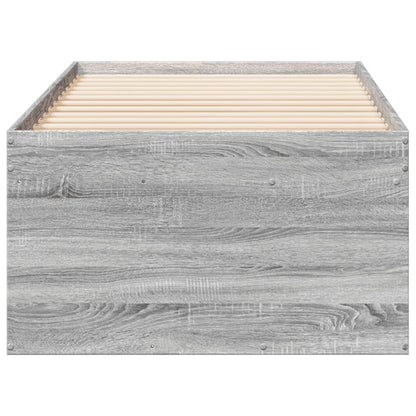 Slaapbank met lades 90x200 cm bewerkt hout grijs sonoma eiken