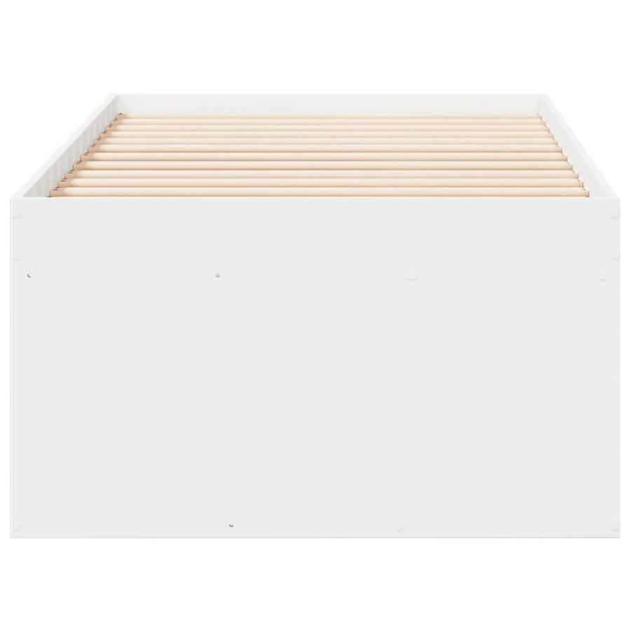 Slaapbank met lades zonder matras 90x190 cm wit