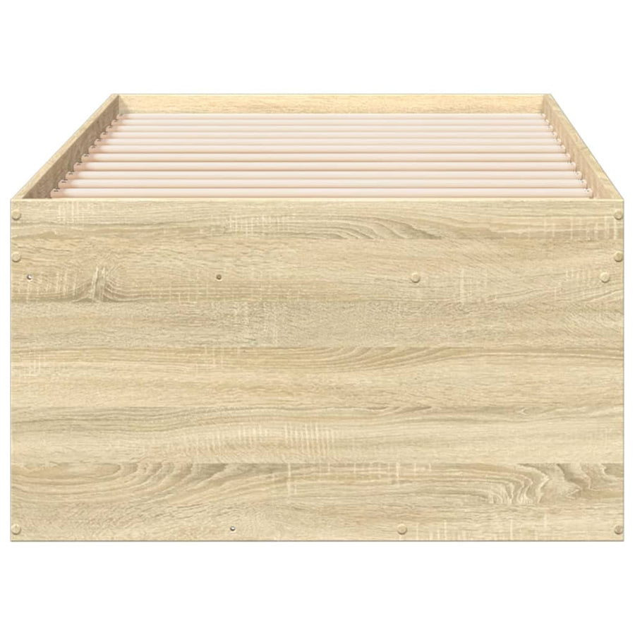 Slaapbank met lades 90x190 cm bewerkt hout sonoma eikenkleurig