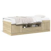 Slaapbank 90x190 cm met lades sonoma eiken