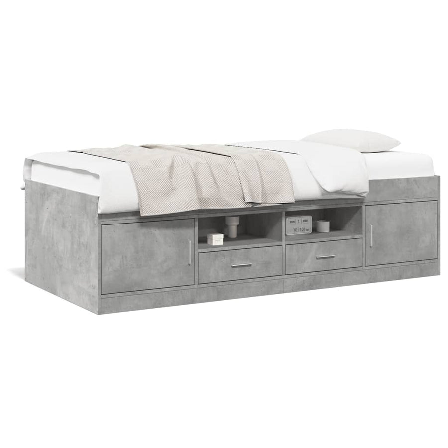Slaapbank Met Lades Zonder Matras 90 x 190 cm Betongrijs