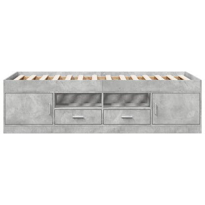 Slaapbank Met Lades Zonder Matras 90 x 190 cm Betongrijs