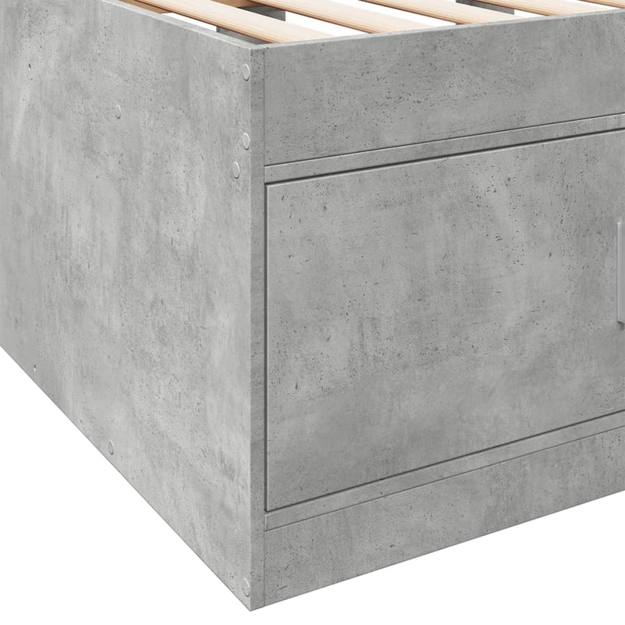 Slaapbank Met Lades Zonder Matras 90 x 190 cm Betongrijs