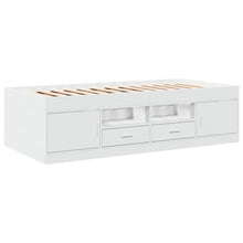 Slaapbank met lades 75x190 cm bewerkt hout wit