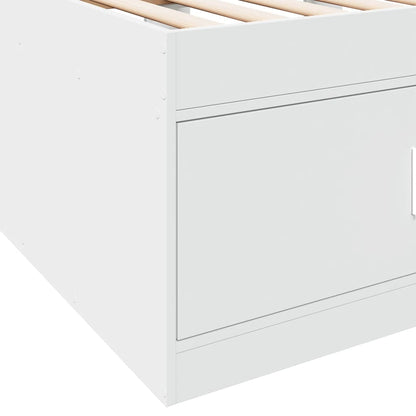 Slaapbank met lades 75x190 cm bewerkt hout wit