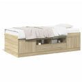 Slaapbank met lades zonder matras 75x190 cm sonoma eikenkleurig