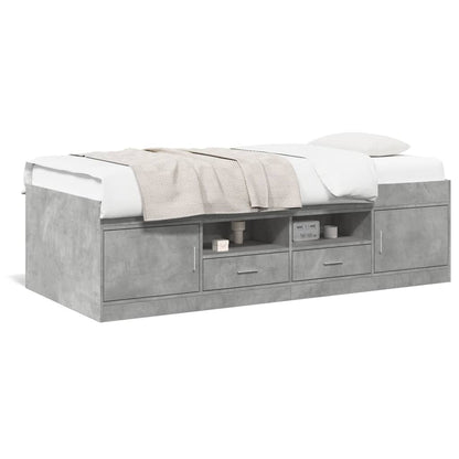 Slaapbank Met Lades Zonder Matras 75X190 Cm Betongrijs