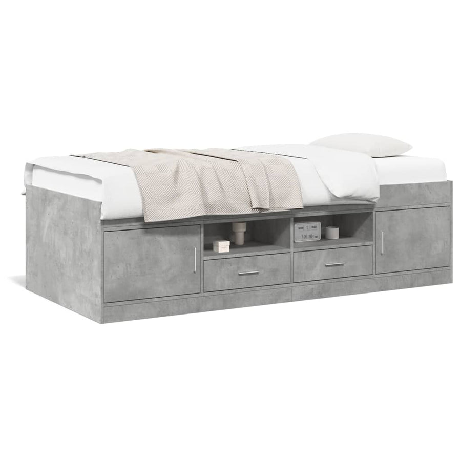 Slaapbank Met Lades Zonder Matras 75X190 Cm Betongrijs