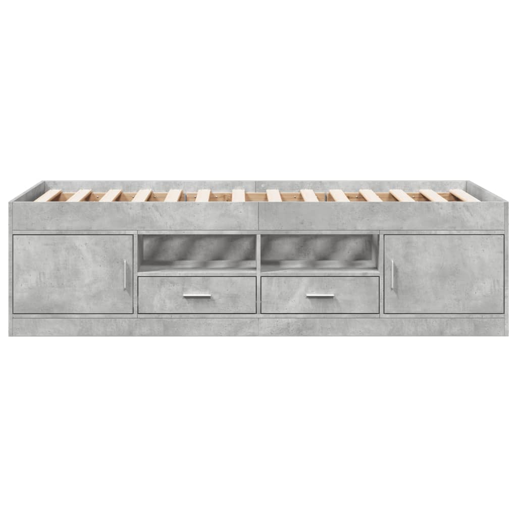 Slaapbank Met Lades Zonder Matras 75X190 Cm Betongrijs