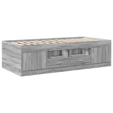Slaapbank met lades 75x190 cm bewerkt hout grijs sonoma eiken