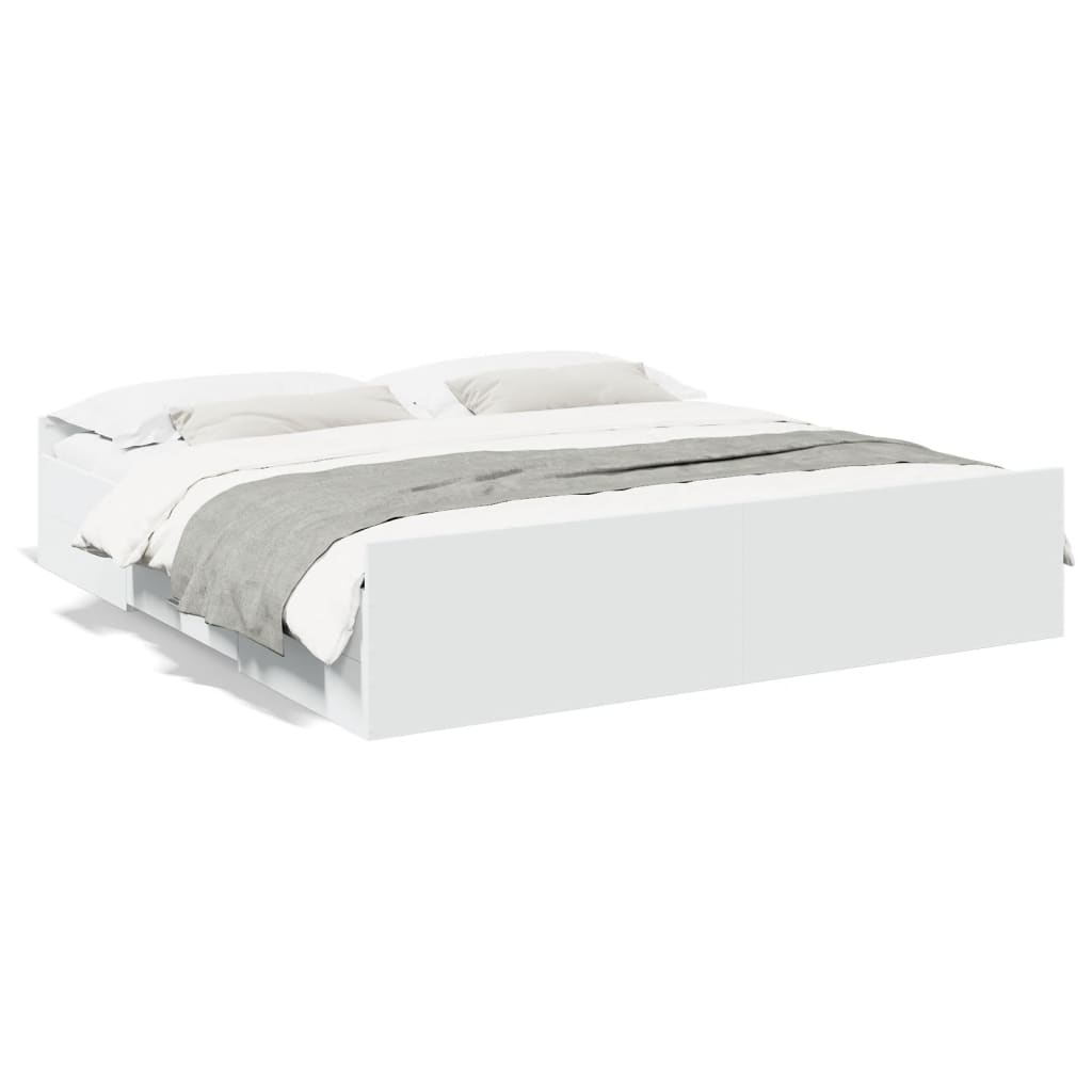 Bedframe Met Lades Bewerkt Hout 200 x 200 cm