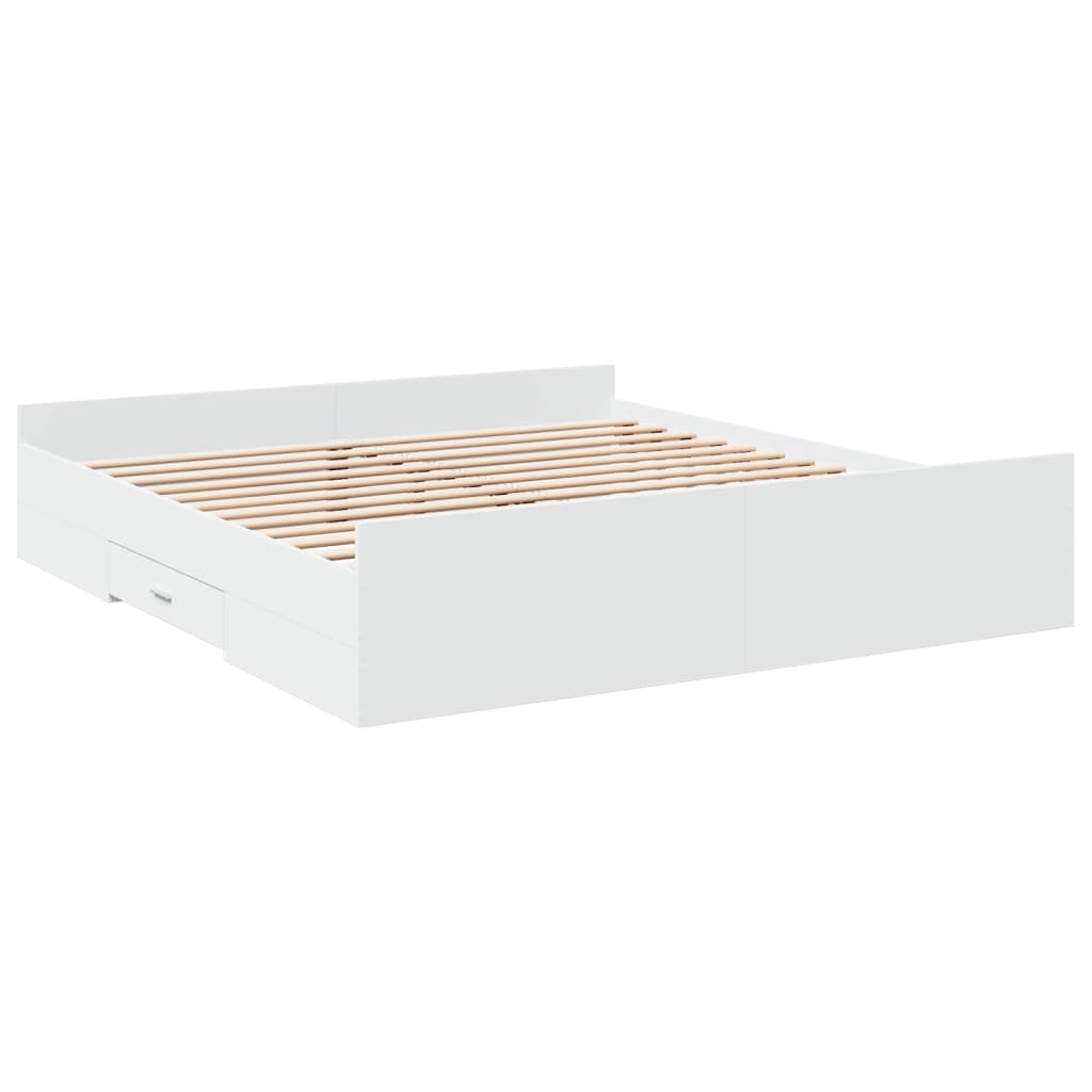 Bedframe Met Lades Bewerkt Hout 200 x 200 cm