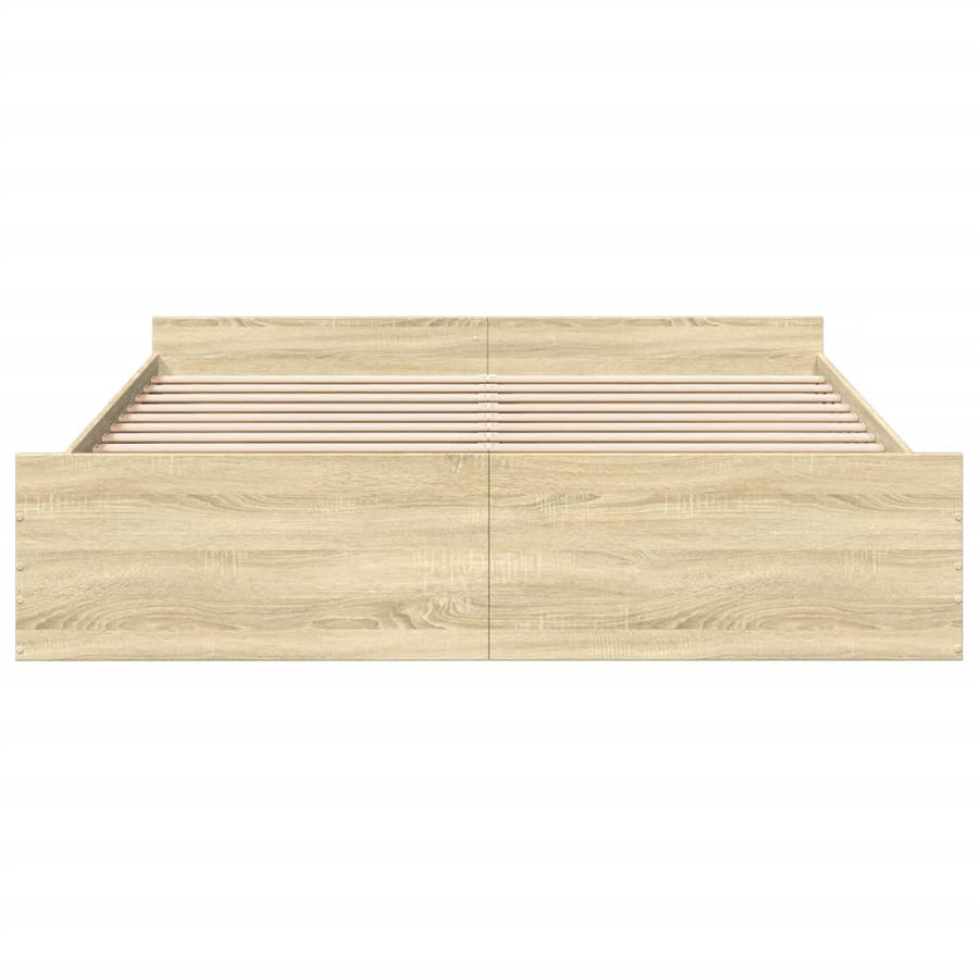 Bedframe met lades bewerkt hout sonoma eikenkleurig 200x200 cm