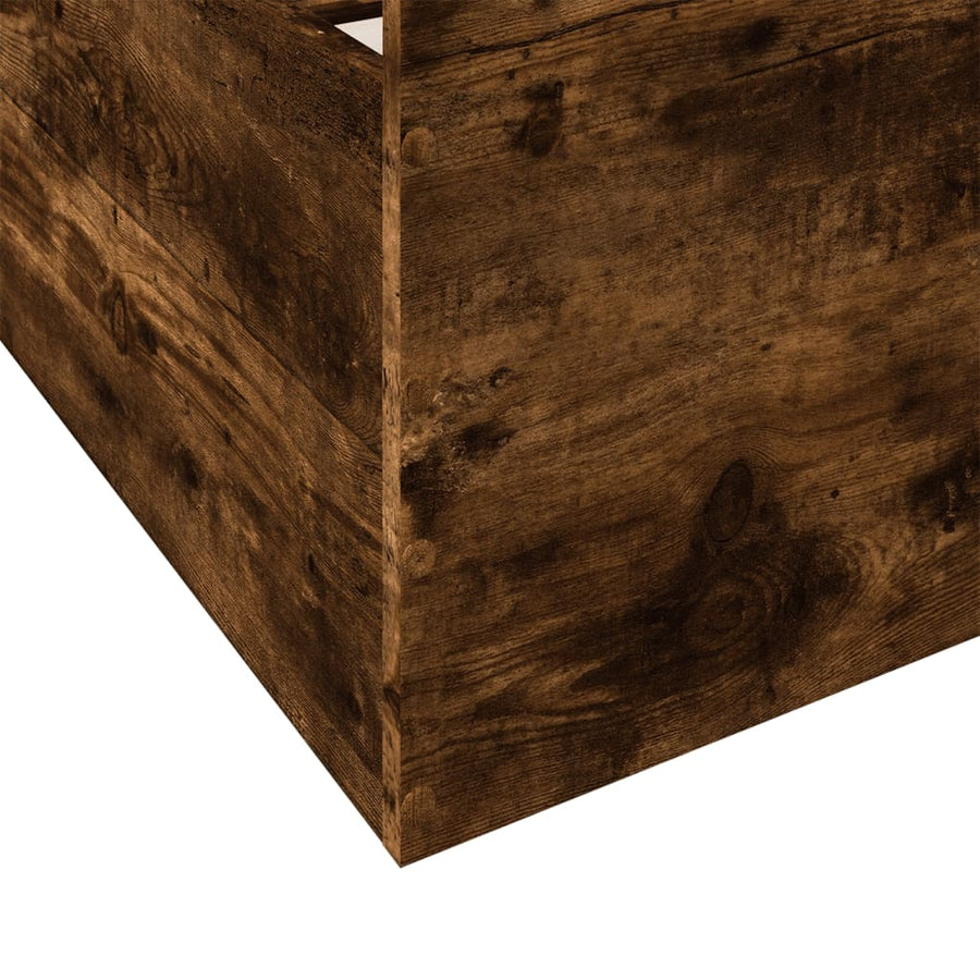Bedframe met lades bewerkt hout gerookt eikenkleurig 200x200 cm