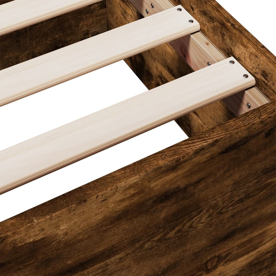 Bedframe met lades bewerkt hout gerookt eikenkleurig 200x200 cm