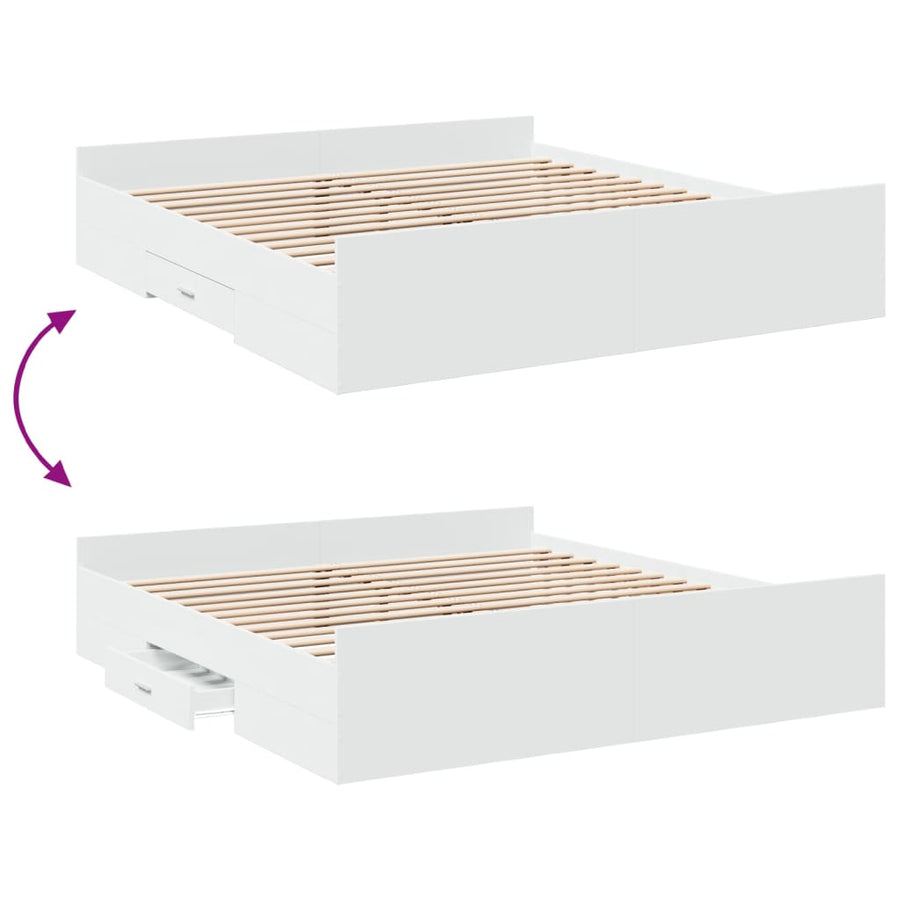 Bedframe Met Lades Bewerkt Hout 180 x 200 cm