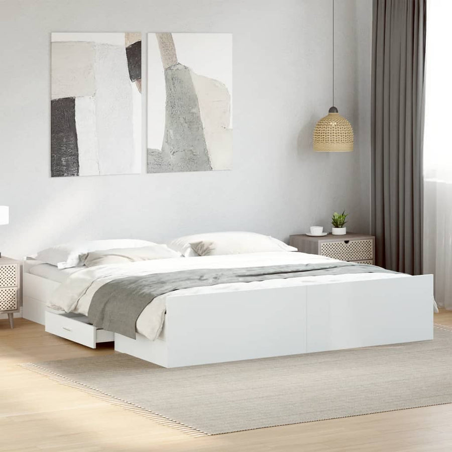 Bedframe Met Lades Bewerkt Hout 180 x 200 cm
