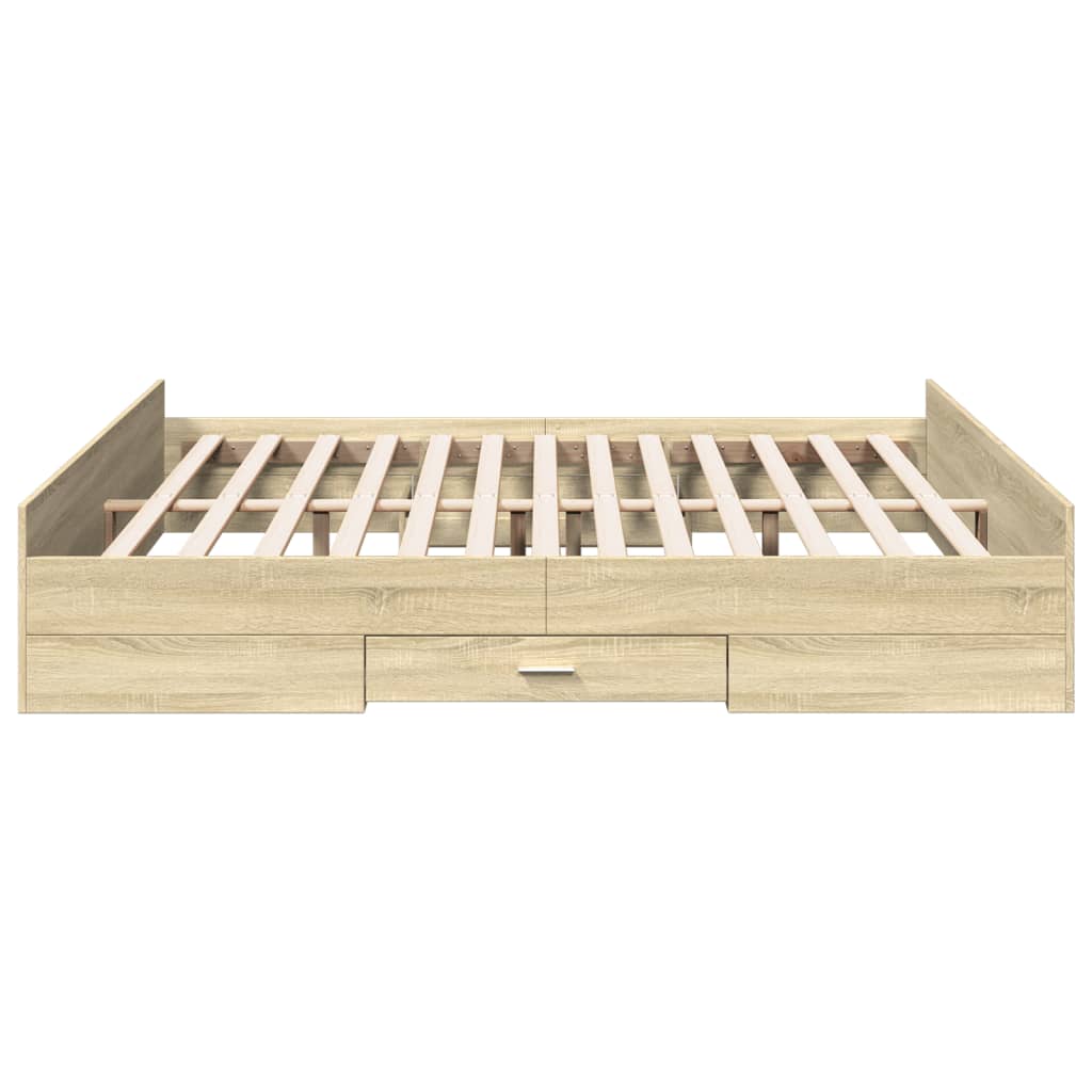 Bedframe Met Lades Bewerkt Hout Kleurig 180 x 200 cm