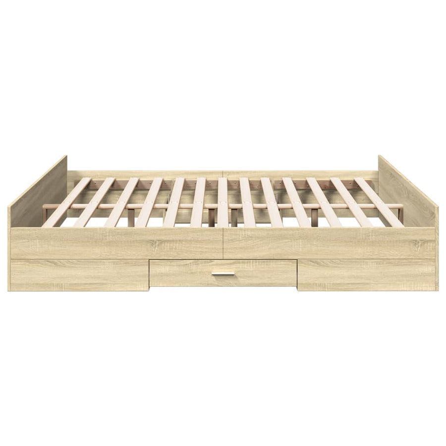 Bedframe Met Lades Bewerkt Hout Kleurig 180 x 200 cm