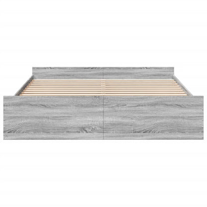 Bedframe met lades bewerkt hout grijs sonoma eiken 180x200 cm
