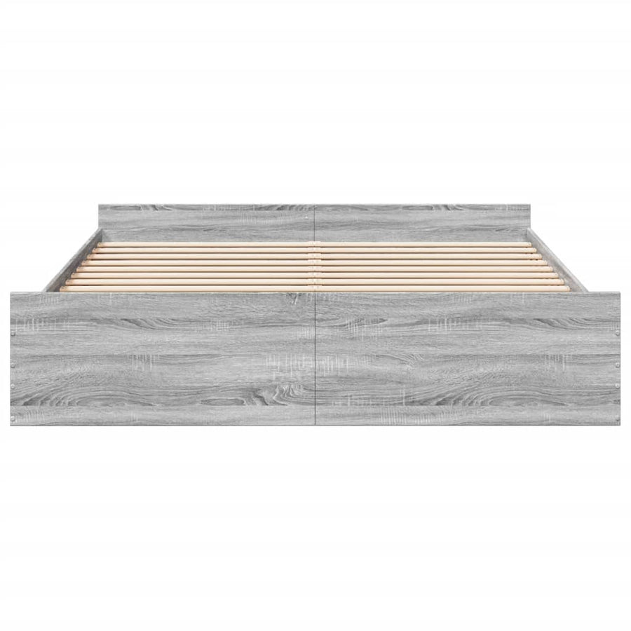 Bedframe met lades bewerkt hout grijs sonoma eiken 180x200 cm