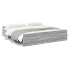 Bed frame with drawers engineered wood grey Sonoma oak 180x200 cm
