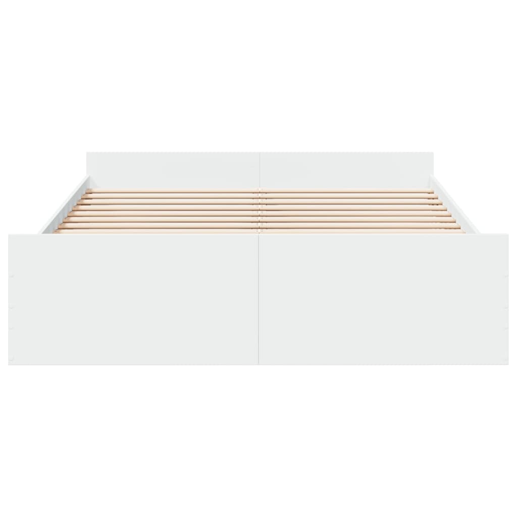 Bedframe met lades bewerkt hout wit 160x200 cm