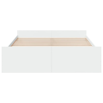 Bedframe met lades bewerkt hout wit 160x200 cm