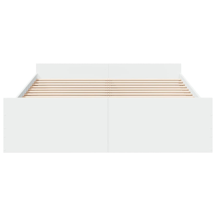 Bedframe met lades bewerkt hout wit 160x200 cm