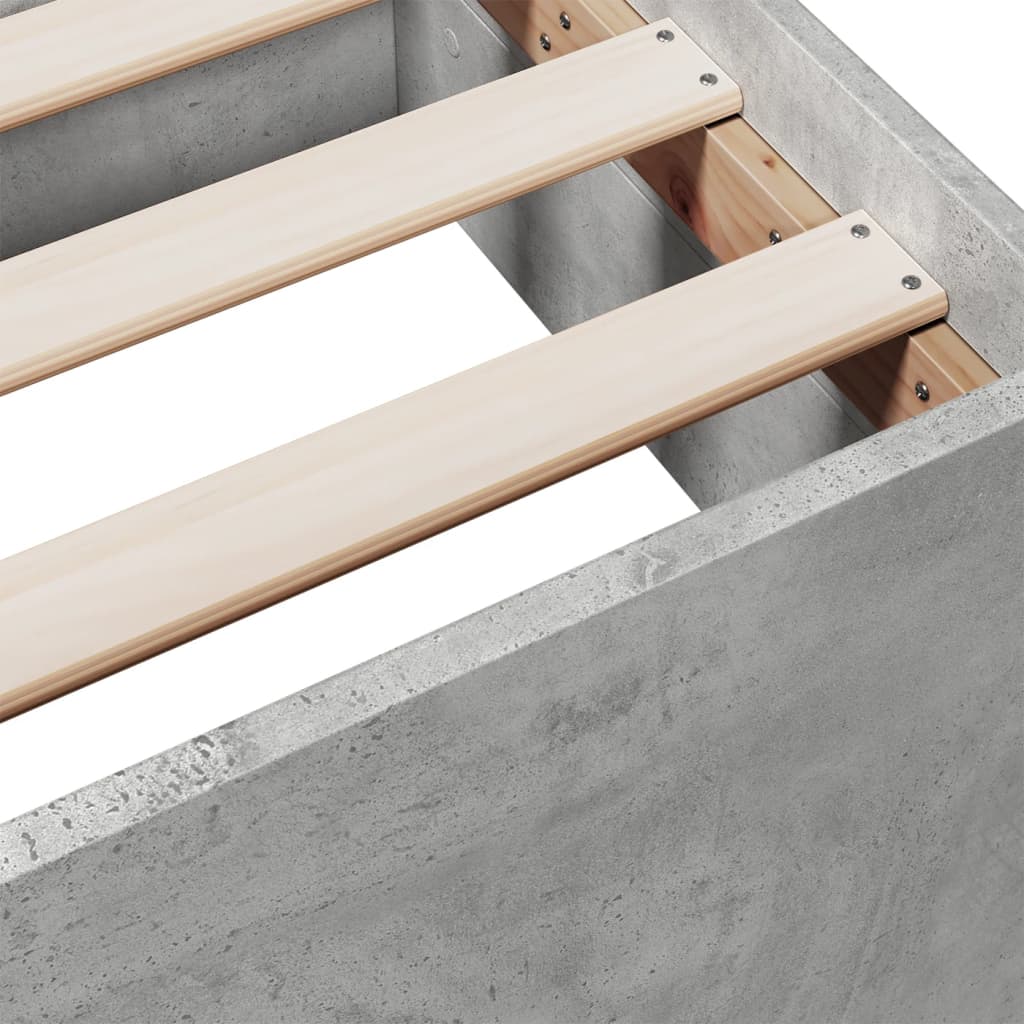 Bedframe met lades bewerkt hout betongrijs 160x200 cm