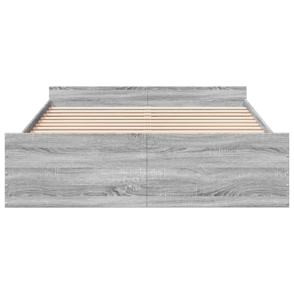 Bedframe met lades bewerkt hout grijs sonoma eiken 160x200 cm